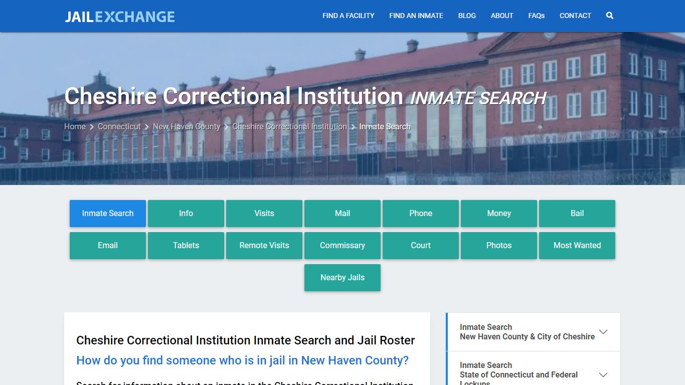 Cheshire Correctional Institution Inmate Search - Jail Exchange